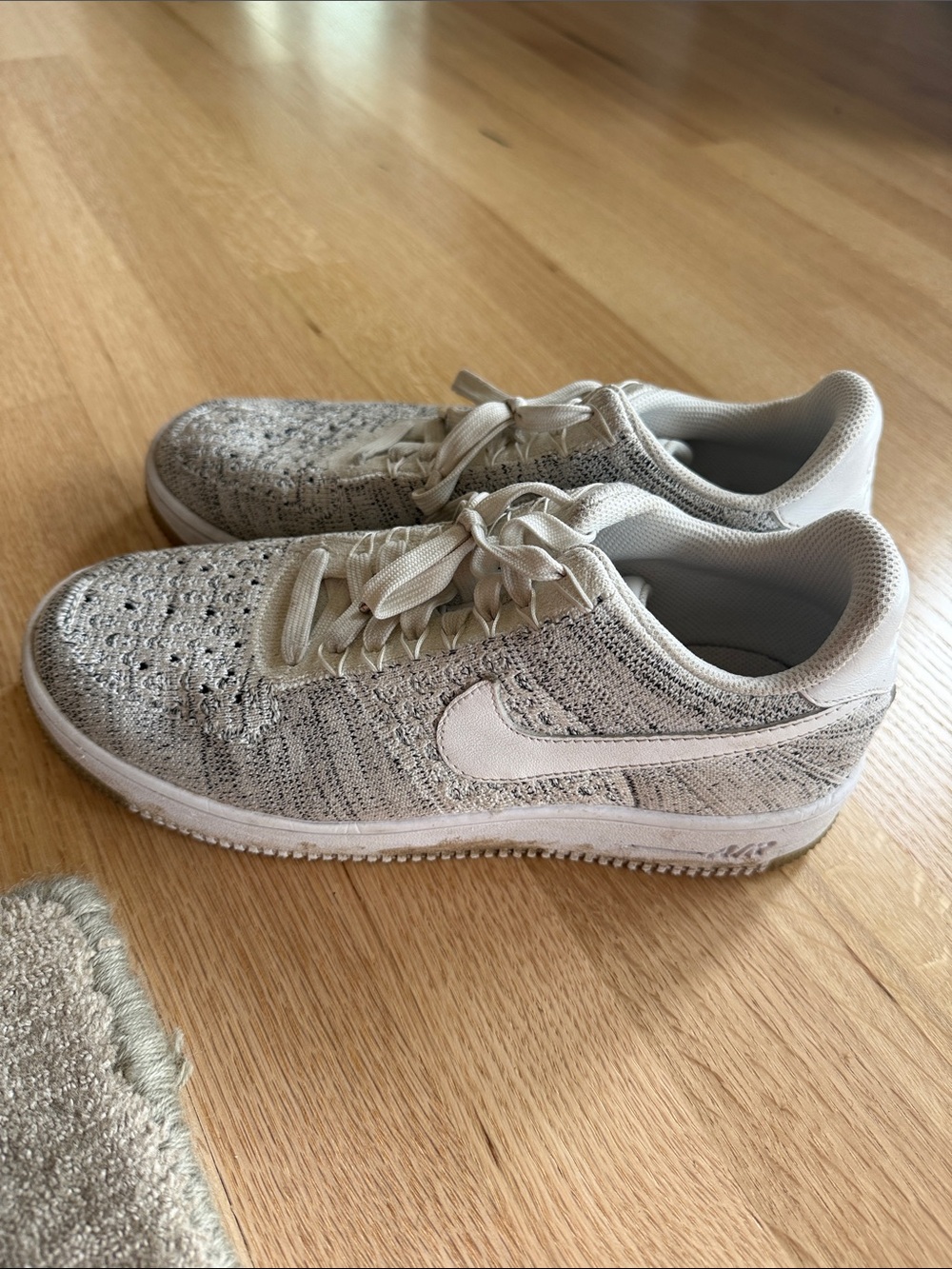 Nike Neutral Beige Knit Swoosh Sneakers